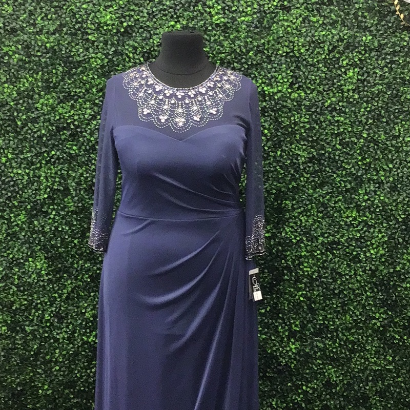 Elegant Violet Dress With Embellished Neckline